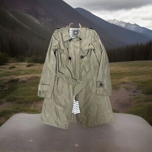 Womens Limited Brand OBR Olive Trench Coat XS EUC